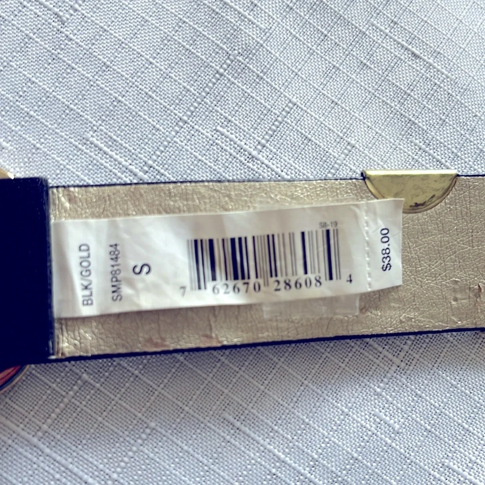BLACK BELT WITH METALLIC GOLD STUDS